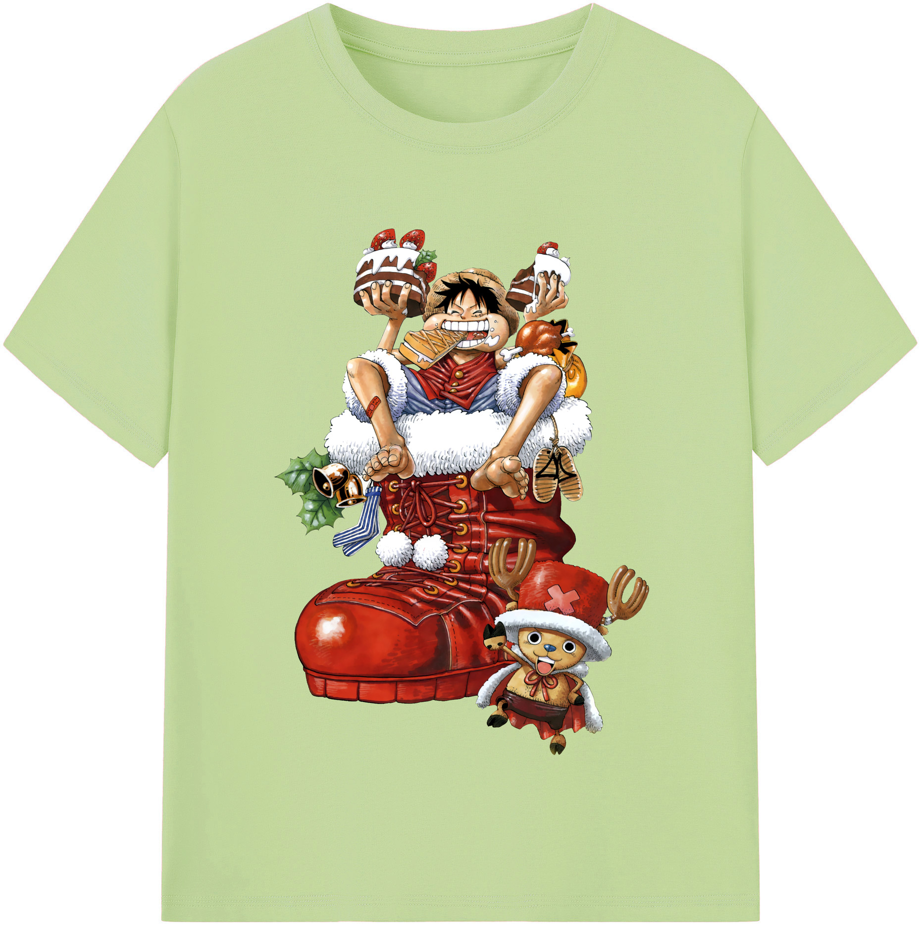 ワンピース モンキー・D・ルフィ ONE PIECE Monkey D. Luffy 綿100％半袖Tシャツ（フロントプリント）